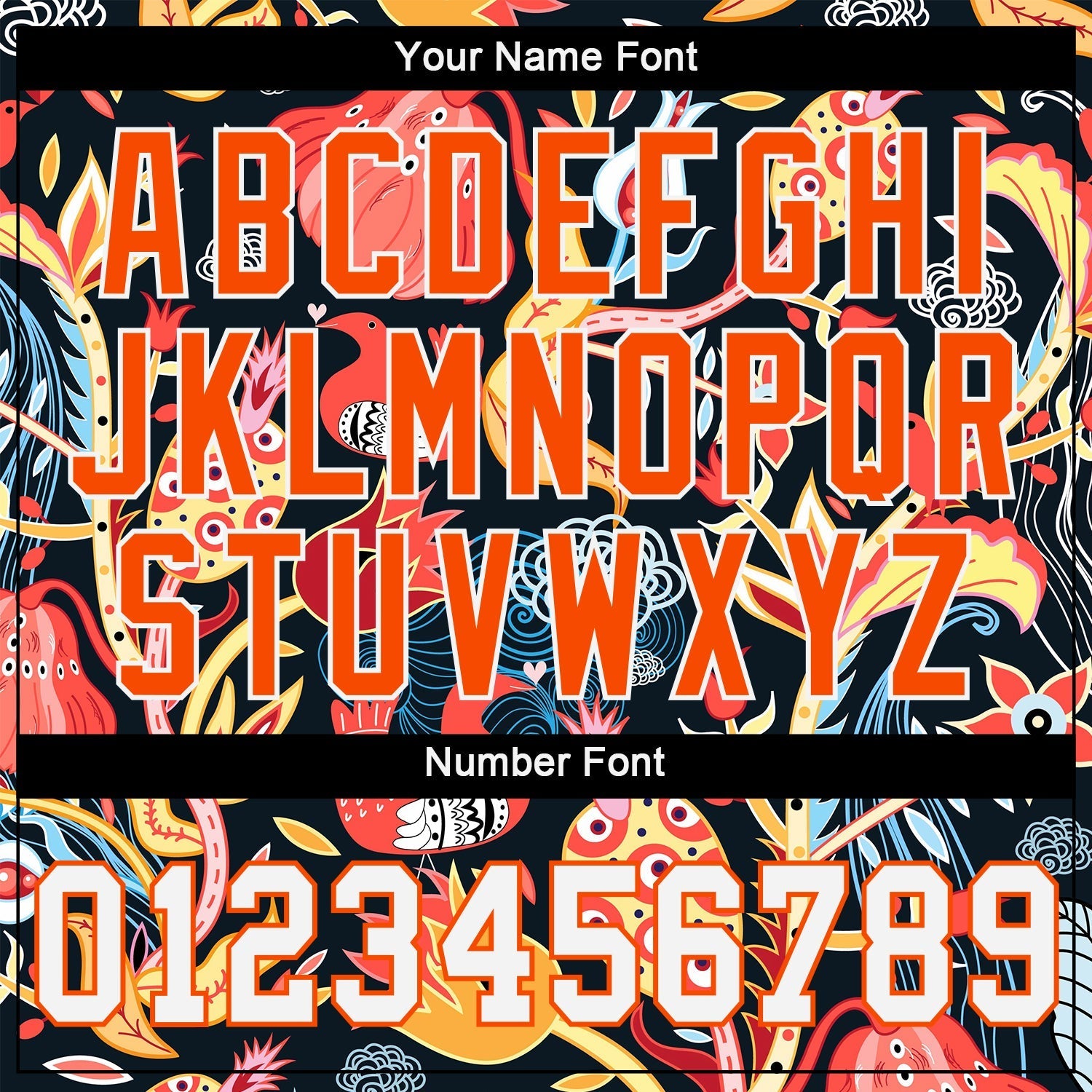 Custom Black White-Orange 3D Pattern Design Flowers Authentic Baseball Jersey baseball jersey product view 5