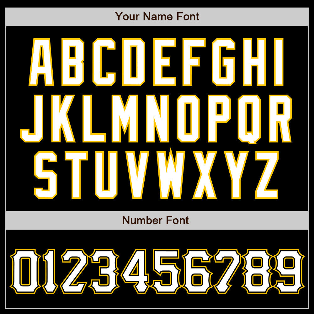 Custom Black White-Gold Authentic Baseball Jersey baseball jersey product view 4
