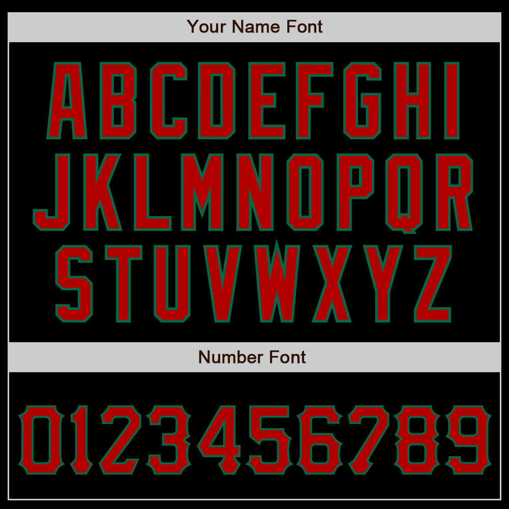 Custom Black Red-Kelly Green Authentic Baseball Jersey baseball jersey product view 4