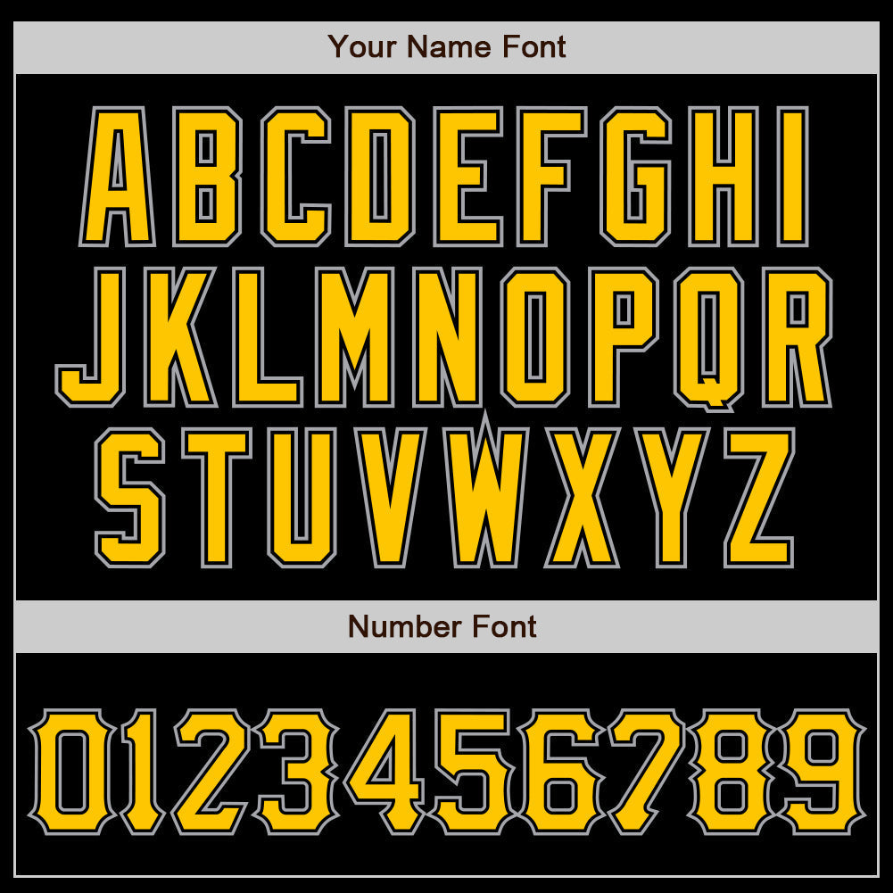 Custom Black Gold-Gray Authentic Baseball Jersey baseball jersey product view 4