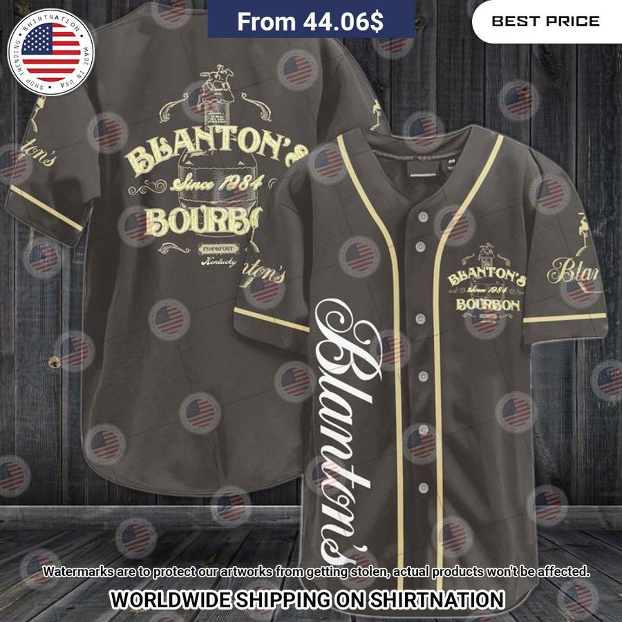 Blanton's Bourbon Baseball Shirt baseball jersey product view 1