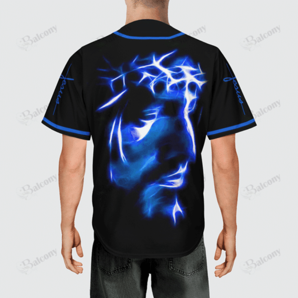 Blessed Blue Light Baseball Jersey Colorful Adult Unisex Sizes S – 5XL baseball jersey product view 3