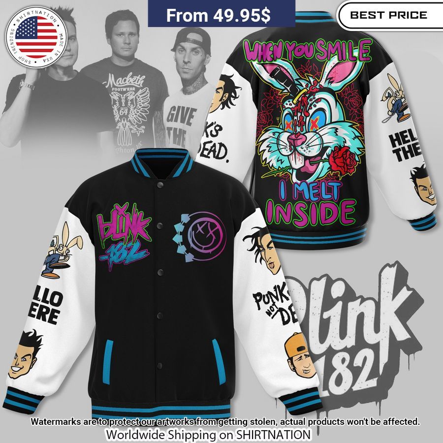 Blink 182 First Date Baseball Jacket baseball jersey product view 1