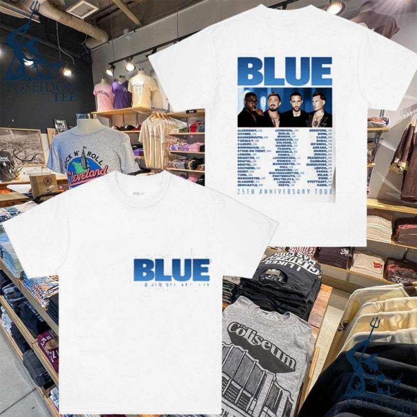 Blue 25th Anniversary Tour T-shirt Unisex T-shirt, Sweatshirt, Hoodie, Long Sleeve Tee - T-Shirt, Sweatshirt, Hoodie