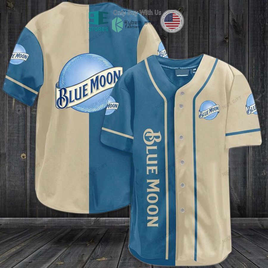 BEST Blue Moon blue grey Baseball Jersey baseball jersey product view 1