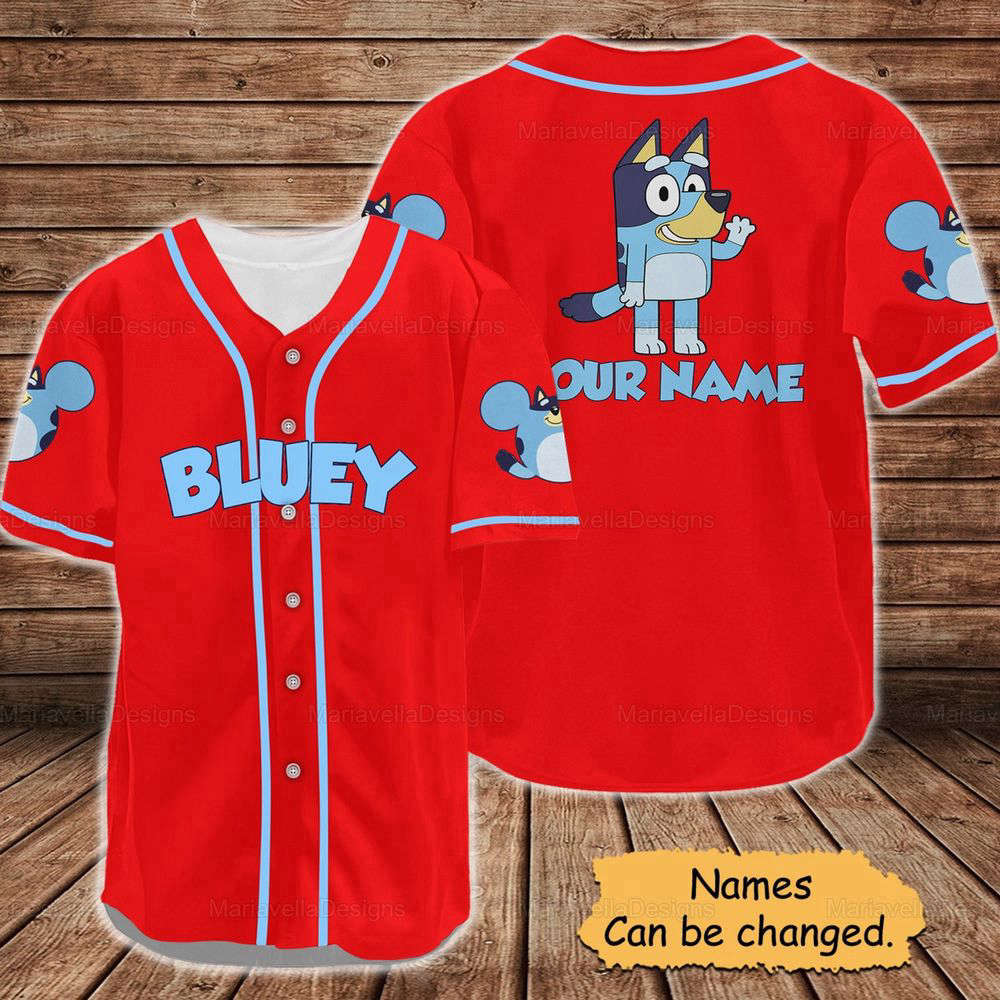 BlueyDad Baseball Jersey, Custom BlueyDad Baseball Jersey - lylyprint.com baseball jersey product view 2