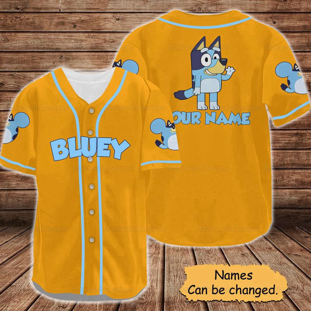 BlueyDad Baseball Jersey, Custom BlueyDad Baseball Jersey - lylyprint.com baseball jersey product view 3