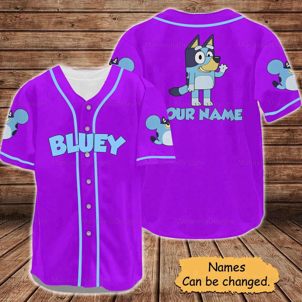 BlueyDad Baseball Jersey, Custom BlueyDad Baseball Jersey - lylyprint.com baseball jersey product view 4