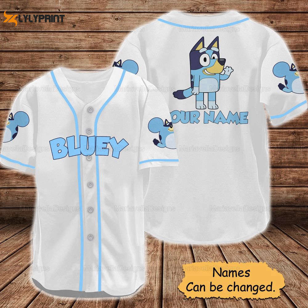 BlueyDad Baseball Jersey, Custom BlueyDad Baseball Jersey - lylyprint.com baseball jersey product view 1