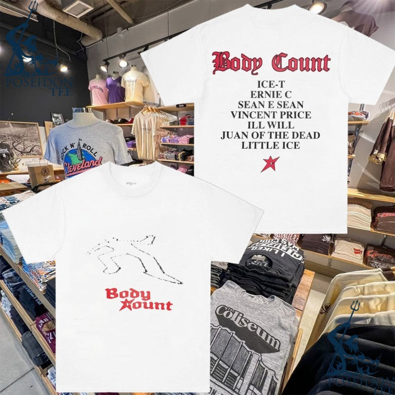 Body Count Ice-t Ernie C Sean E Sean Vincent Price Ill Will Juan Of The Dead Little Ice Chalkline T-shirt - T-Shirt, Sweatshirt, Hoodie