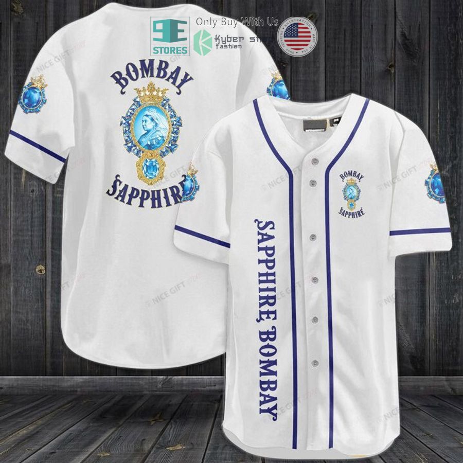 BEST Bombay Sapphire logo white Baseball Jersey baseball jersey product view 1
