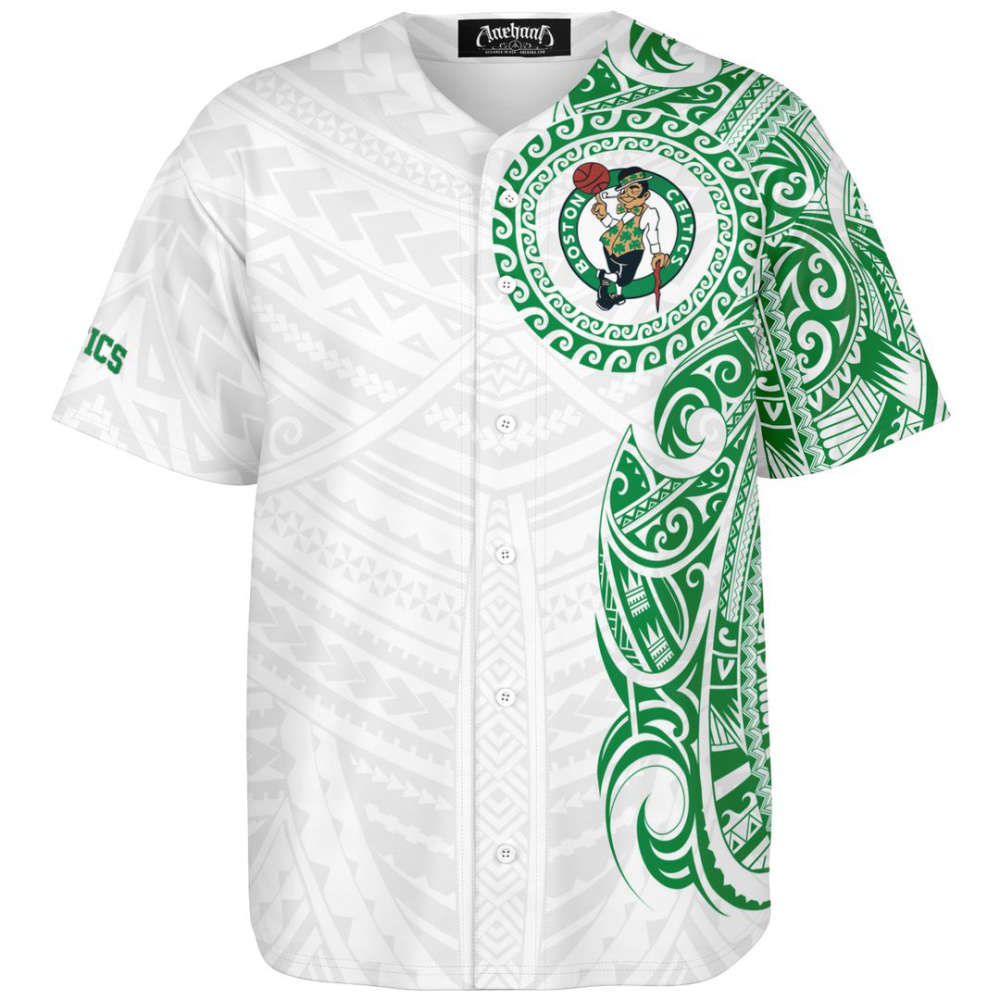 Boston Celtics Baseball Jersey Custom For Fans BJ0091 - lylyprint.com baseball jersey product view 2