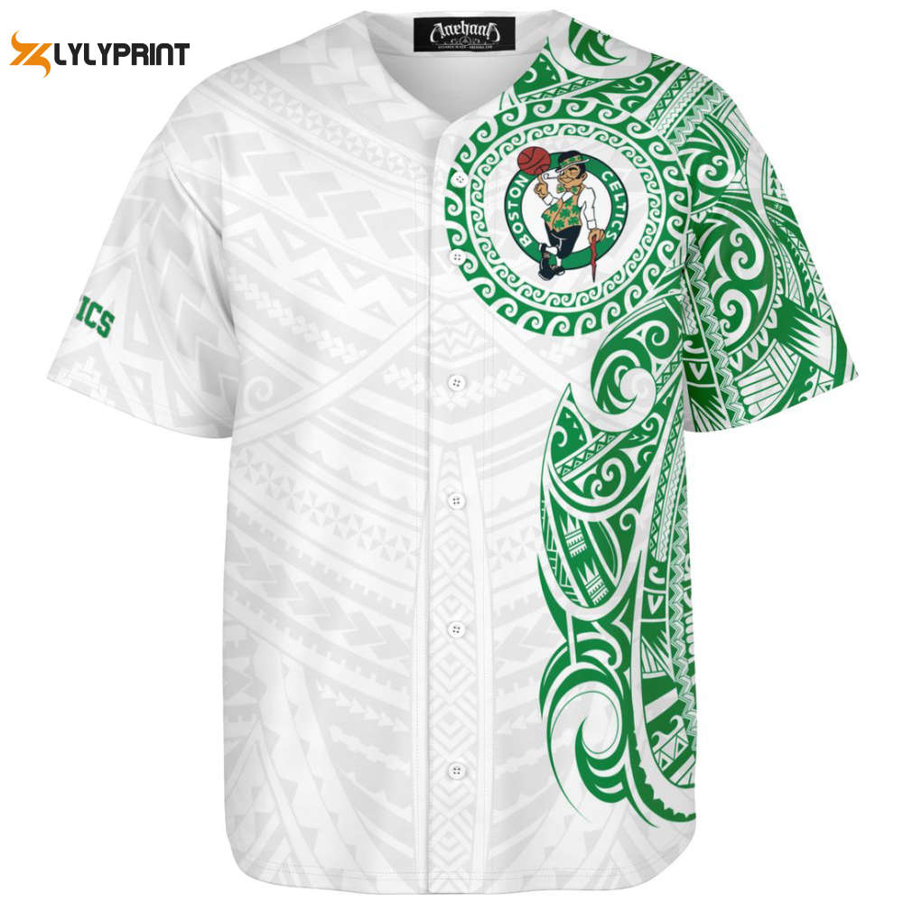 Boston Celtics Baseball Jersey Custom For Fans BJ0091 - lylyprint.com baseball jersey product view 1