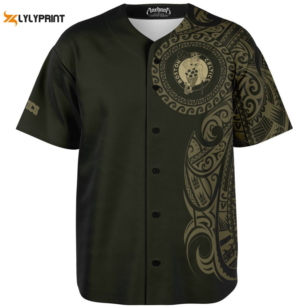 Boston Celtics Baseball Jersey Custom For Fans BJ0092 - lylyprint.com baseball jersey product view 1