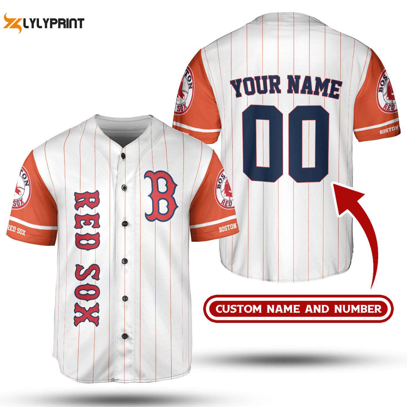 Custom Boston Red Sox MLB Jersey Shirt - Exclusive Collection - lylyprint.com baseball jersey product view 1