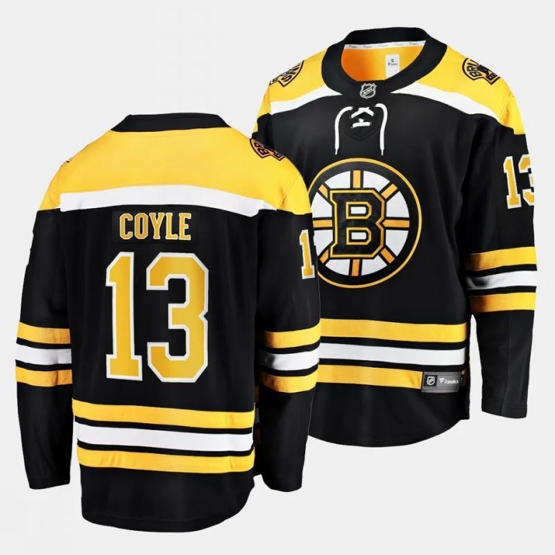 boston bruins #13 charlie coyle home black Hockey Jersey hockey jersey product view 1