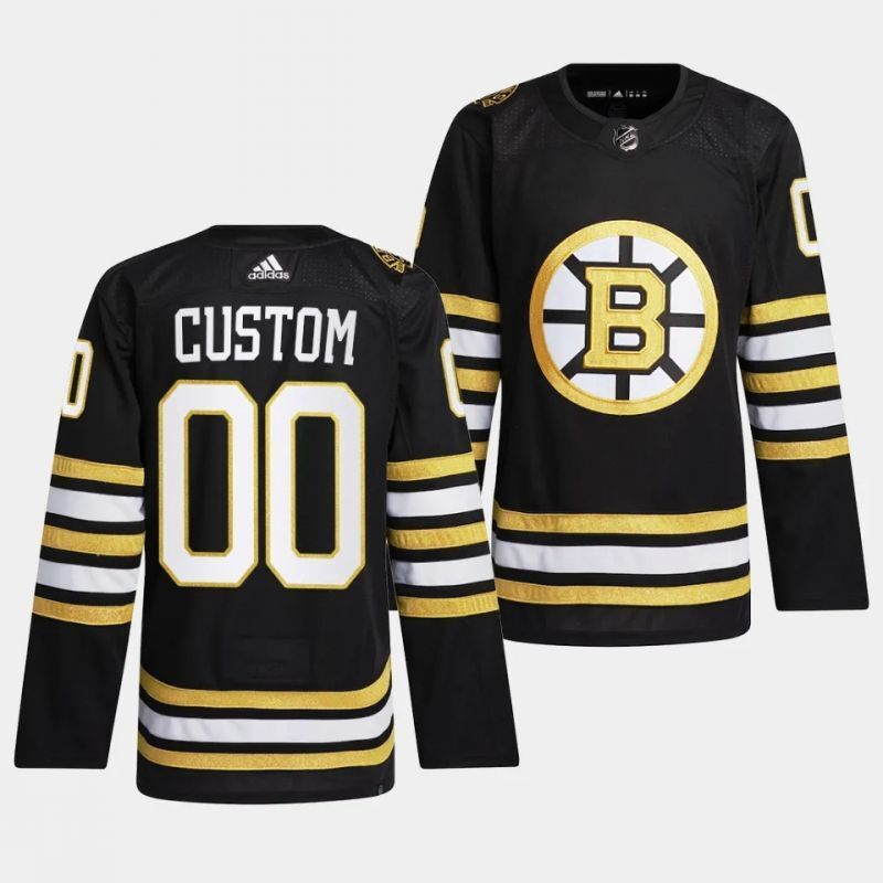 boston bruins custom 2023-24 100th anniversary black primegreen jersey Hockey Jersey hockey jersey product view 1