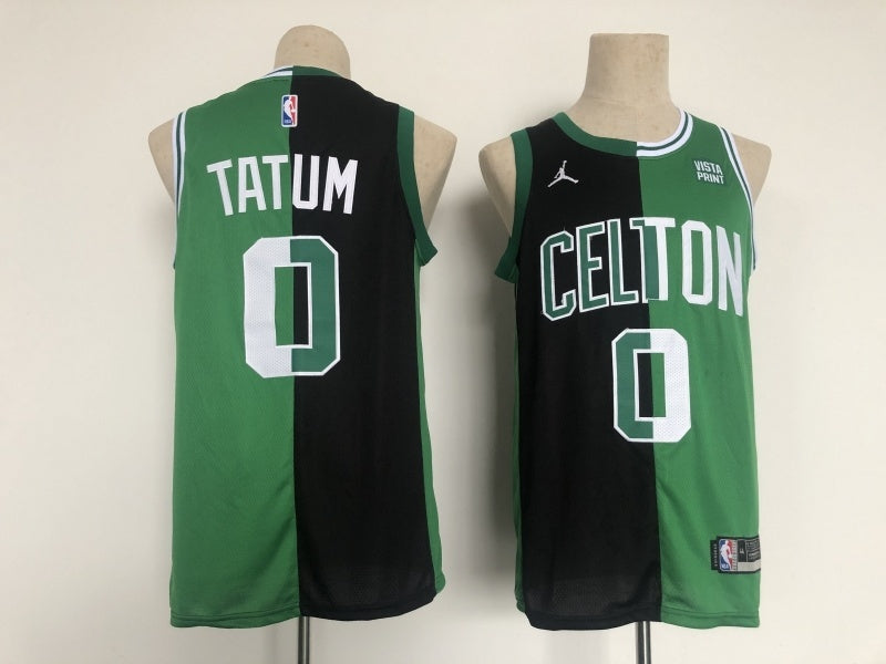 boston celtics #0 jayson tatum Celtics 0 Black Green Basketball Jersey basketball jersey product view 1