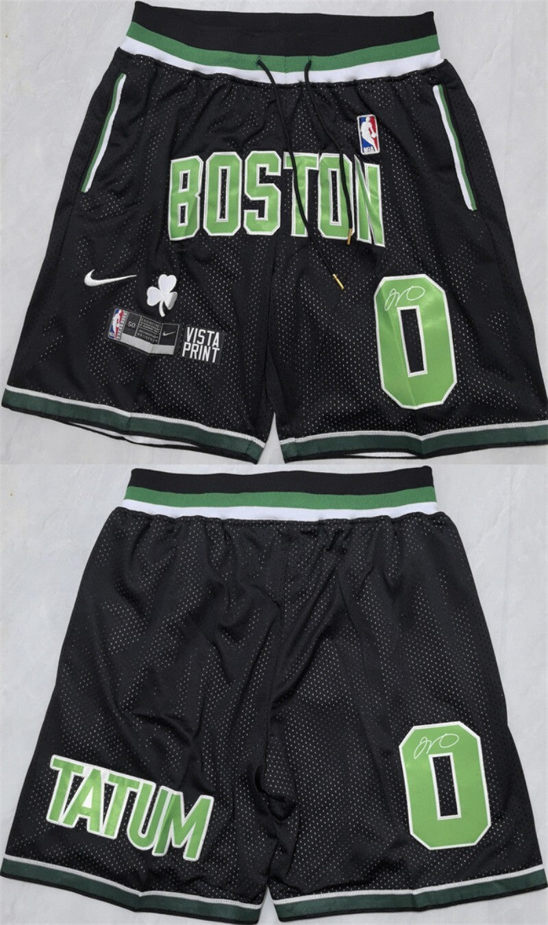 boston celtics #0 jayson tatum black shorts (run small) Basketball Jersey basketball jersey product view 1