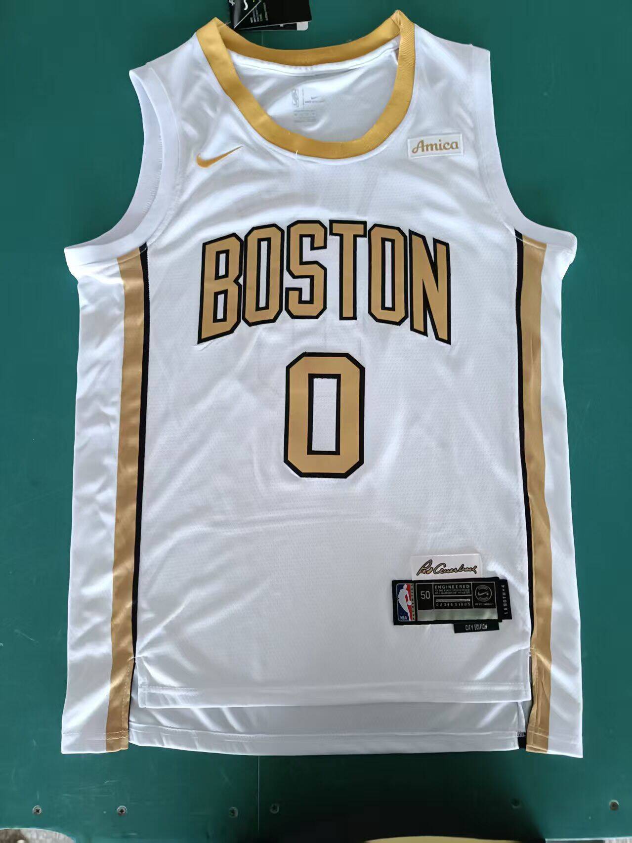 boston celtics #0 jayson tatum white Celtics 0 City Edition Style 2 Basketball Jersey basketball jersey product view 1