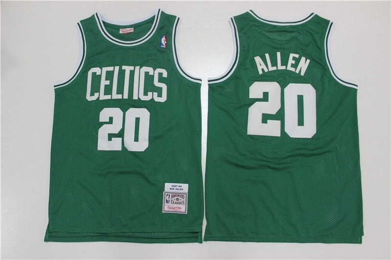 boston celtics #20 ray allen Celtics 20 # Green Retro Edition 07--08 Season Jersey Basketball Jersey basketball jersey product view 1