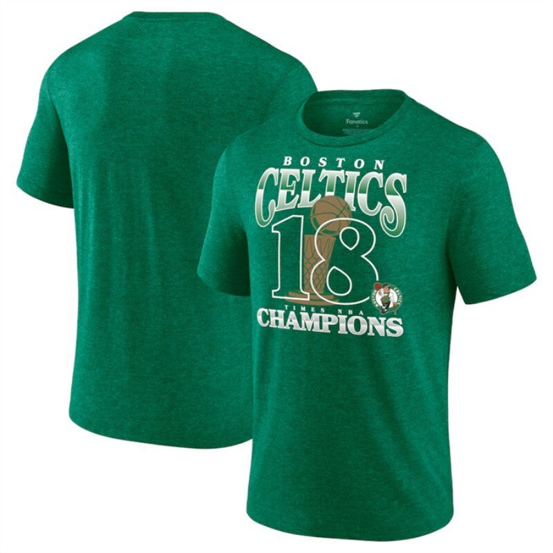 boston celtics kelly green 18-time nba finals champions tri-blend t-shirt Basketball Jersey basketball jersey product view 1