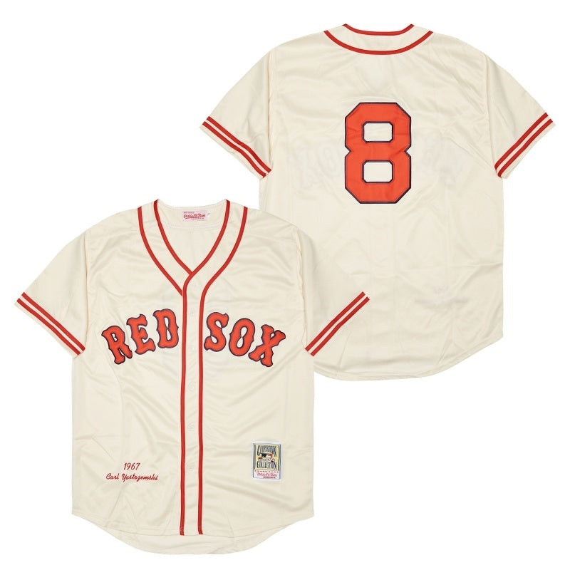 boston red sox #8 carl yastrzemski Baseball Jersey baseball jersey product view 1