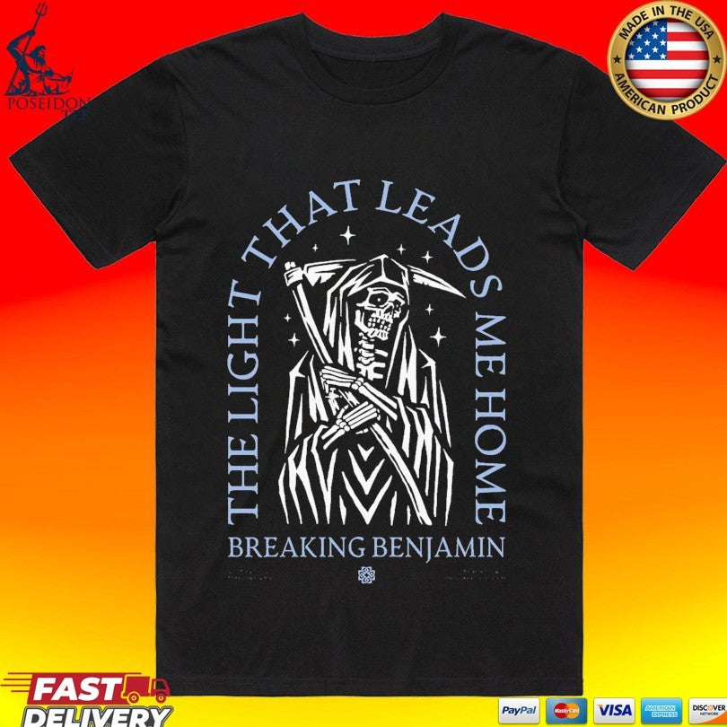 Breaking Benjamin The Light That Leads Me Home Reaper 2.0 Black T-shirt Unisex T-shirt, Sweatshirt, Hoodie, Long Sleeve Tee - T-Shirt, Sweatshirt, Hoodie