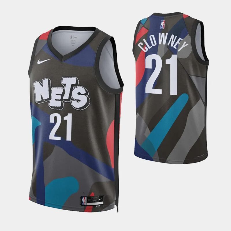 brooklyn nets #21 noah clowney 2023-24 city edition swingman jersey Basketball Jersey basketball jersey product view 1