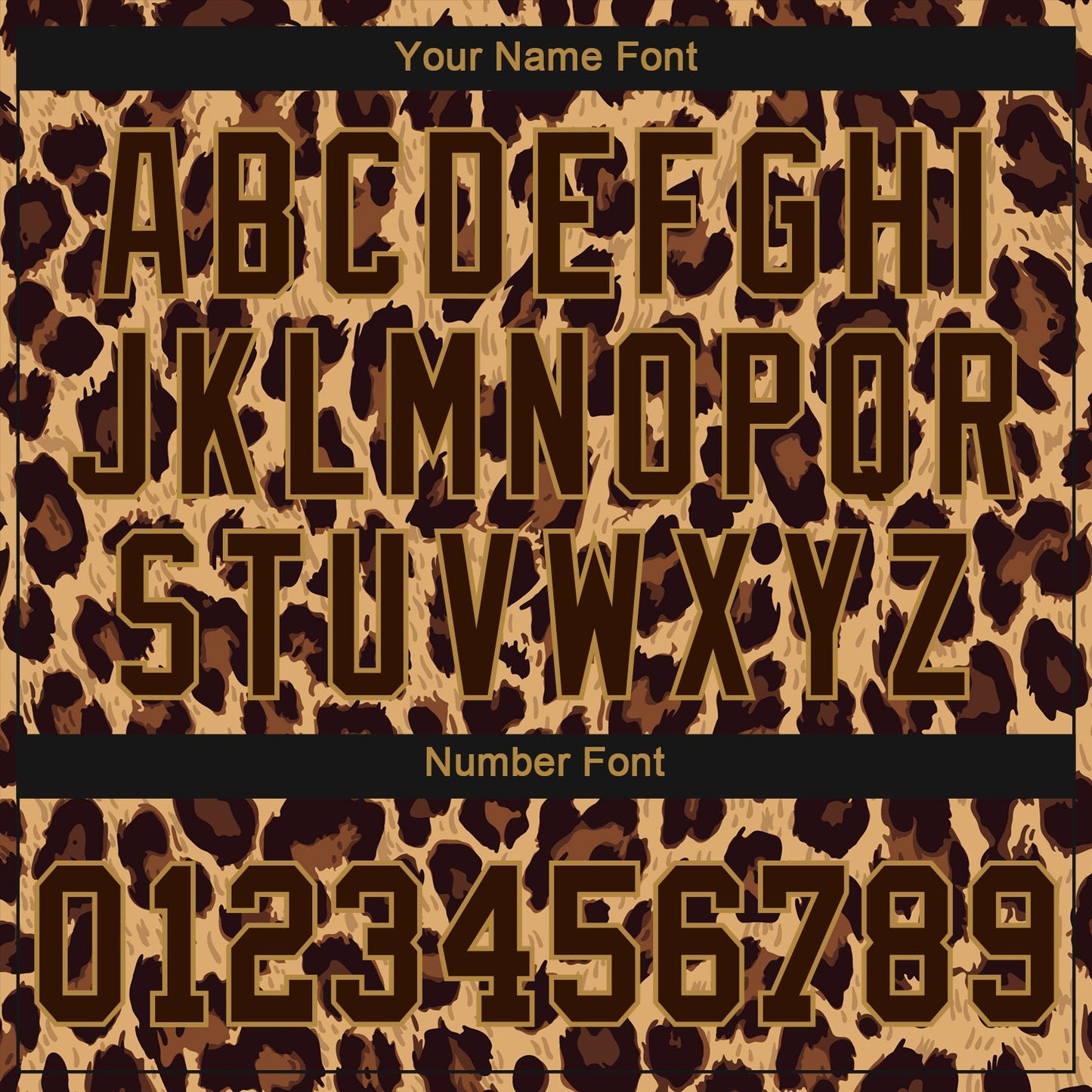 Custom Brown Brown-Old Gold 3D Pattern Design Leopard Authentic Baseball Jersey baseball jersey product view 5