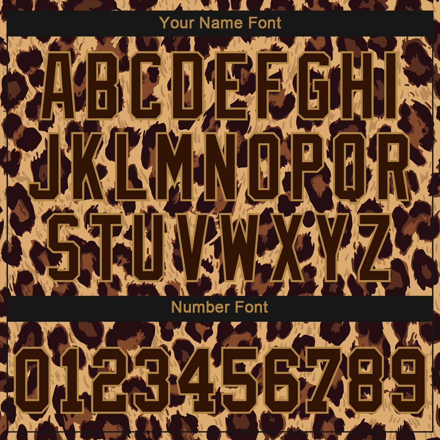 Custom Brown Brown-Old Gold 3D Pattern Design Leopard Authentic Baseball Jersey baseball jersey product view 5