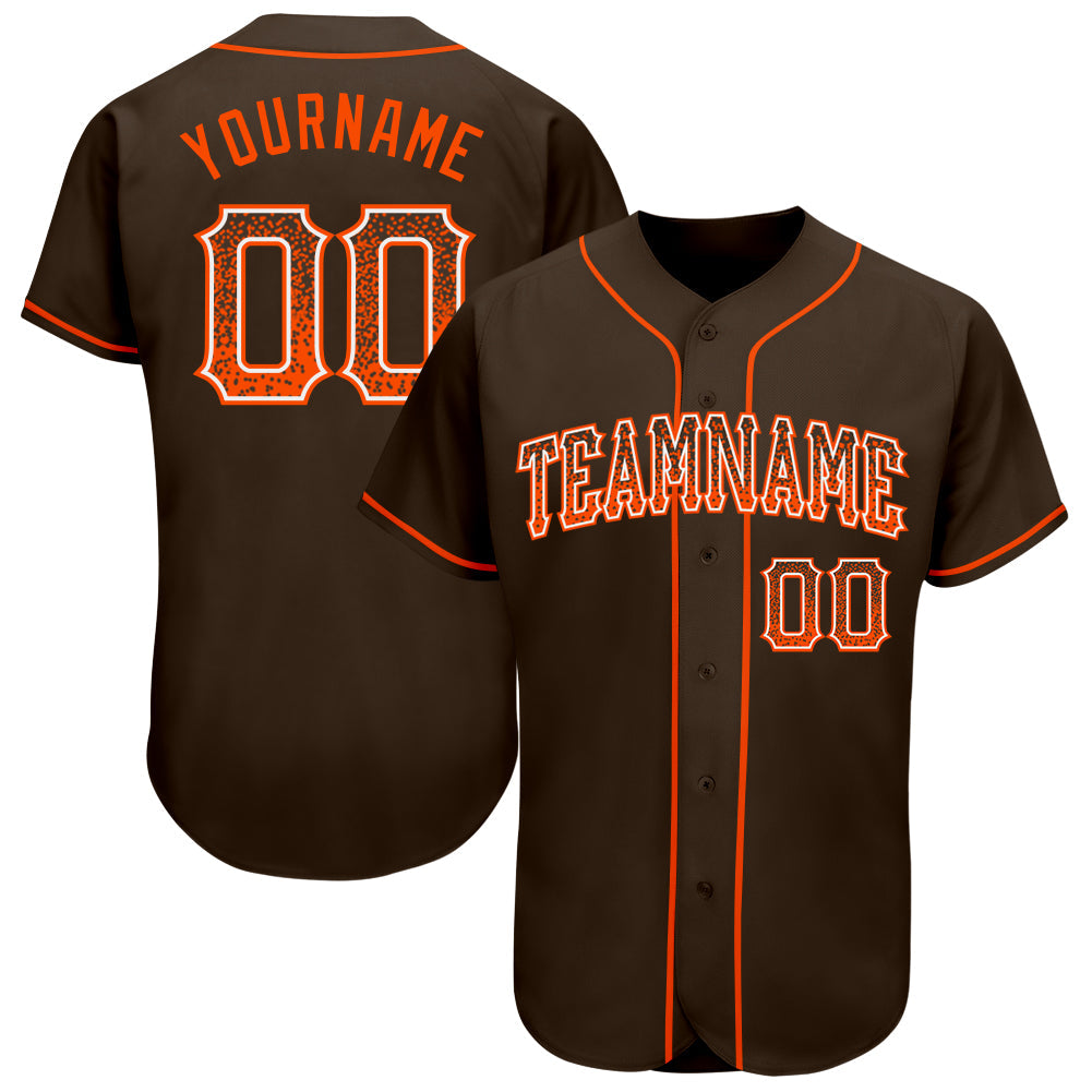 Custom Brown Orange-White Authentic Drift Fashion Baseball Jersey baseball jersey product view 1