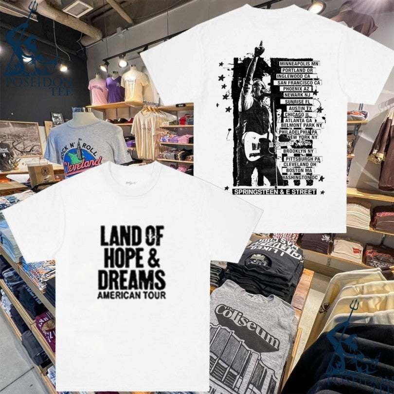 Bruce Springsteen Land Of Hope & Dreams American Tour 2026 T-shirt Unisex T-shirt, Sweatshirt, Hoodie, Long Sleeve Tee - T-Shirt, Sweatshirt, Hoodie