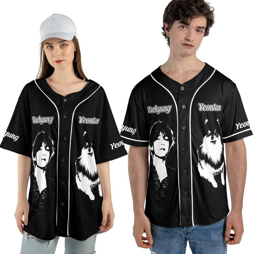 BTS V Kpop Baseball Jersey For Men Women, Layover Album Baseball Jersey For Men Women - lylyprint.com baseball jersey product view 3