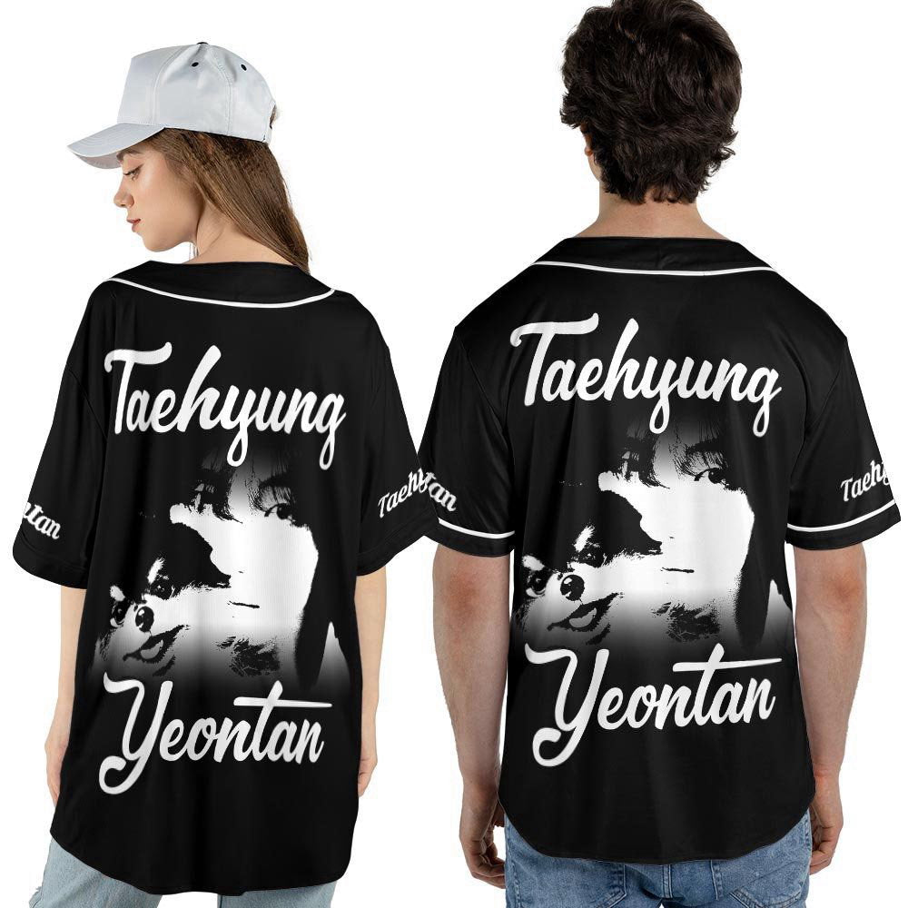 BTS V Kpop Baseball Jersey For Men Women, Layover Album Baseball Jersey For Men Women - lylyprint.com baseball jersey product view 4