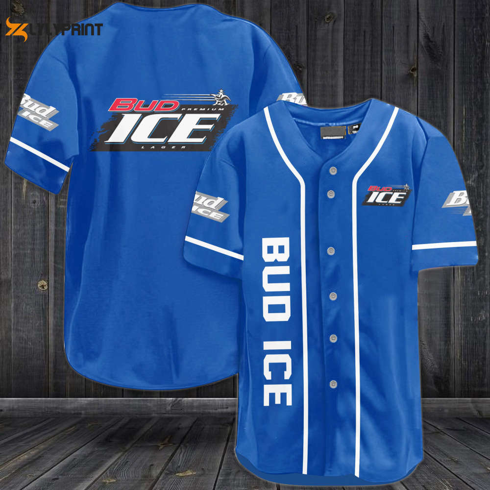 Bud Ice Baseball Jersey - lylyprint.com baseball jersey product view 1