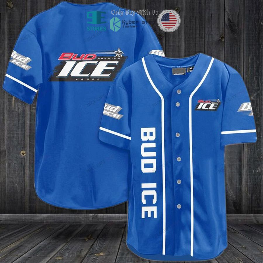 BEST Bud Ice logo blue Baseball Jersey baseball jersey product view 1
