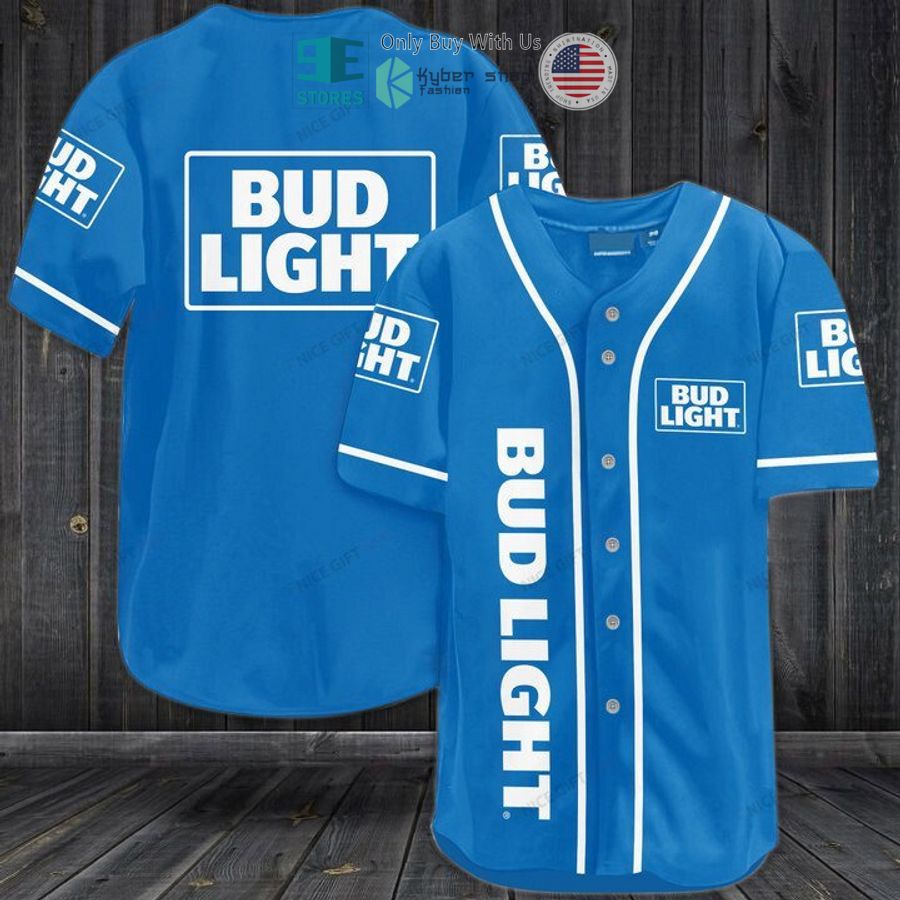 BEST Bud Light blue Baseball Jersey baseball jersey product view 1