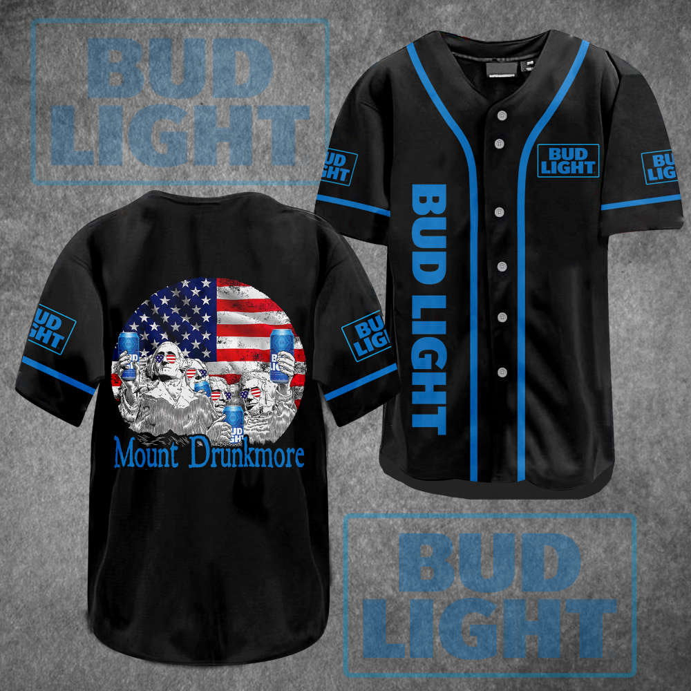 Bud Light Mount Drunkmore Baseball Jersey: Unleash Your Team Spirit! baseball jersey product view 2
