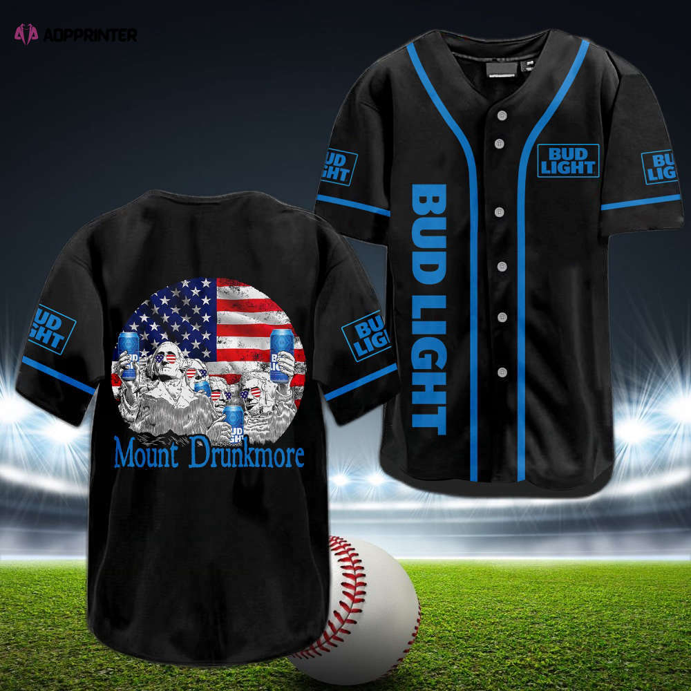 Bud Light Mount Drunkmore Baseball Jersey: Unleash Your Team Spirit! baseball jersey product view 1