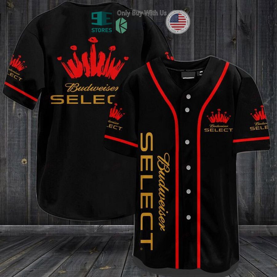 BEST Budweiser Select logo black Baseball Jersey baseball jersey product view 1