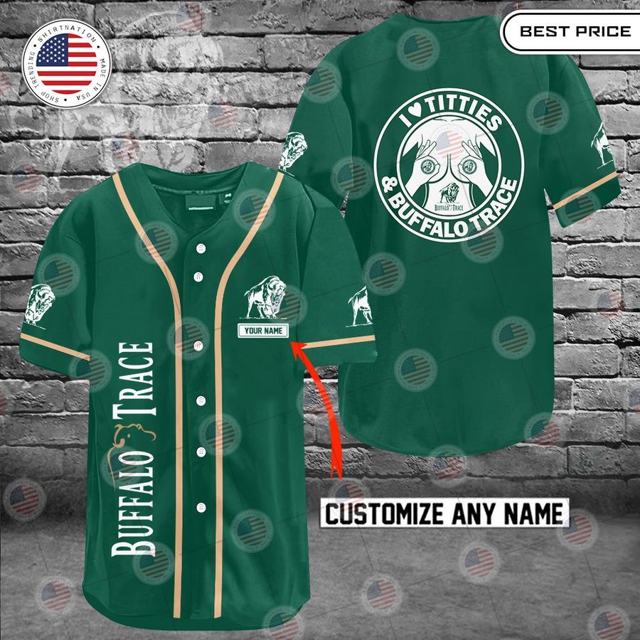 HOT Buffalo Trace I love titties and Buffalo Trace Custom Baseball jersey baseball jersey product view 1