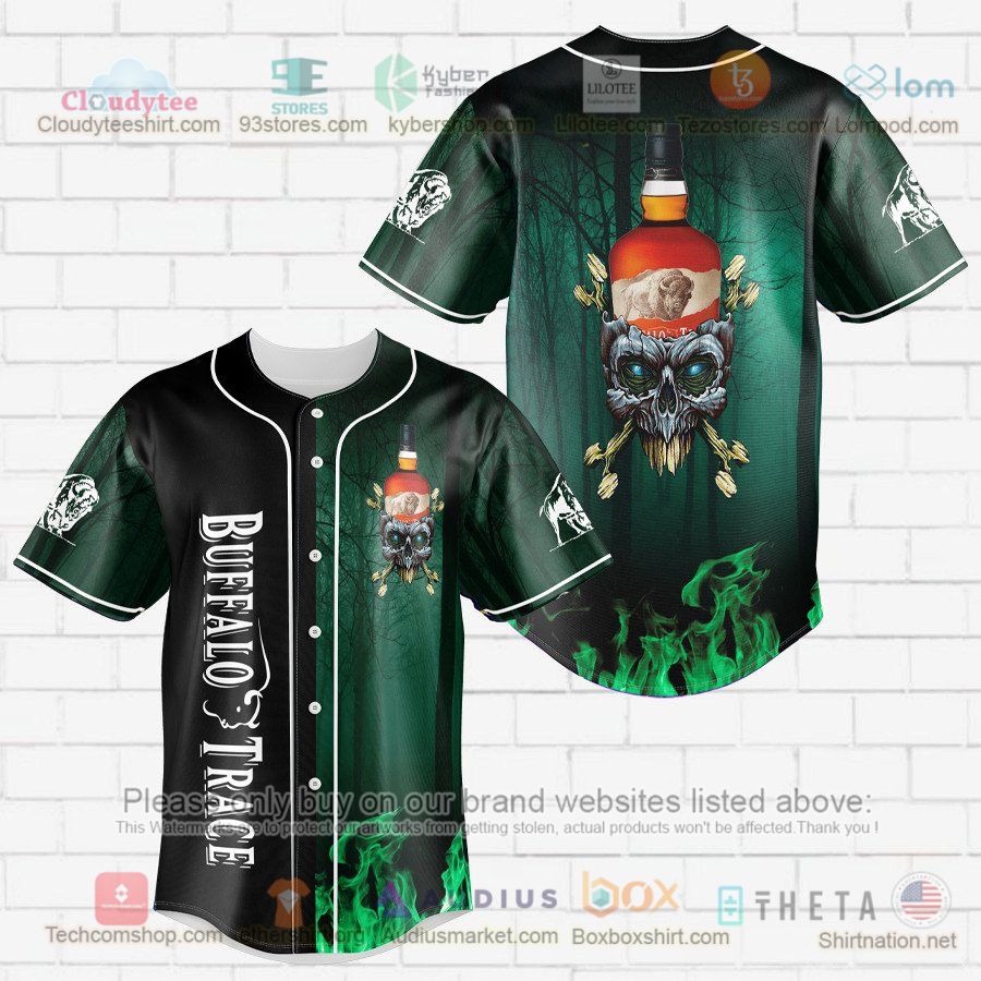 HOT Buffalo Trace skull head Baseball Jersey Shirt baseball jersey product view 1