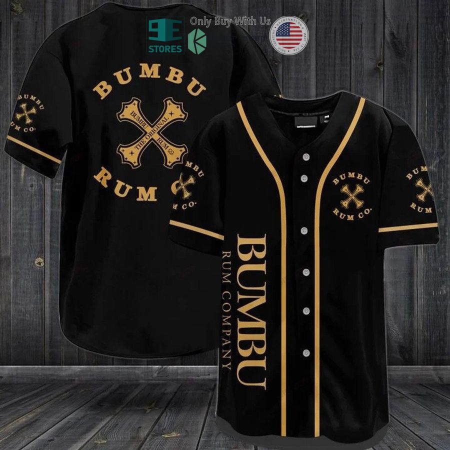 BEST Bumbu Rum Company black Baseball Jersey baseball jersey product view 1