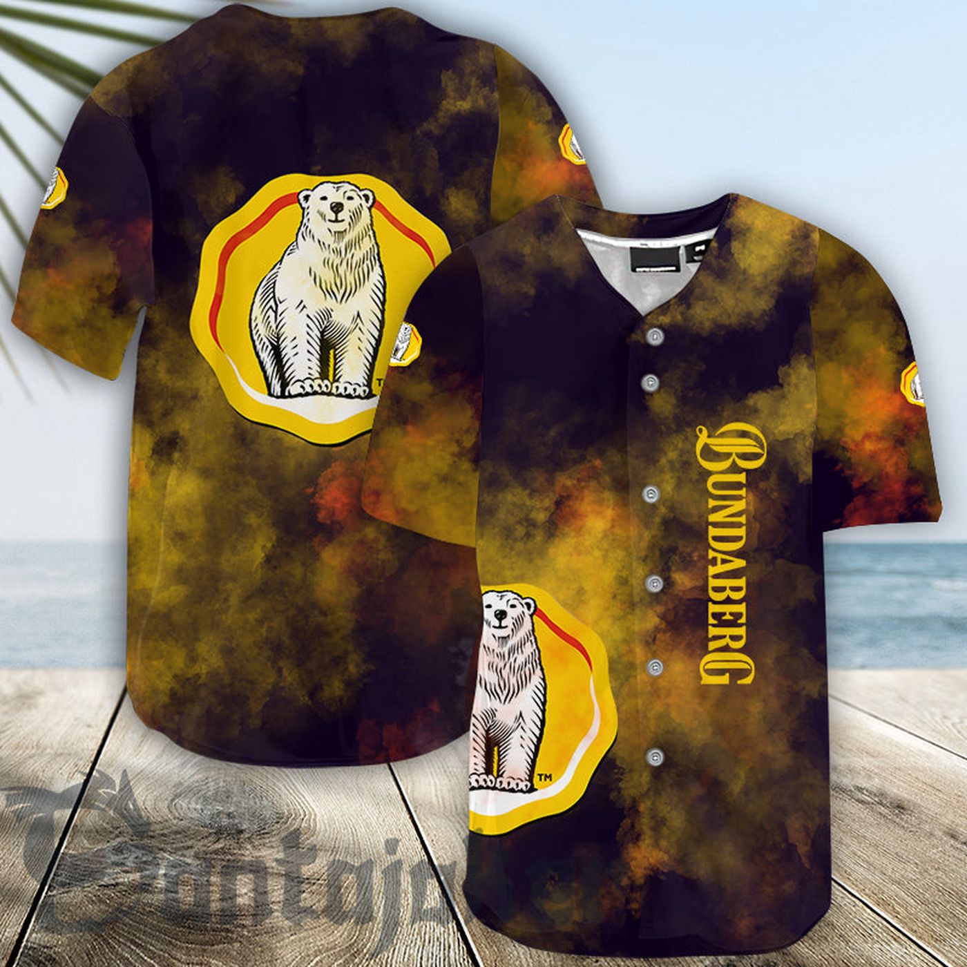 Bundaberg Colorful Smoke Baseball Jersey - Gift for Men Women - Gift for Men Women - lylyprint.com baseball jersey product view 2