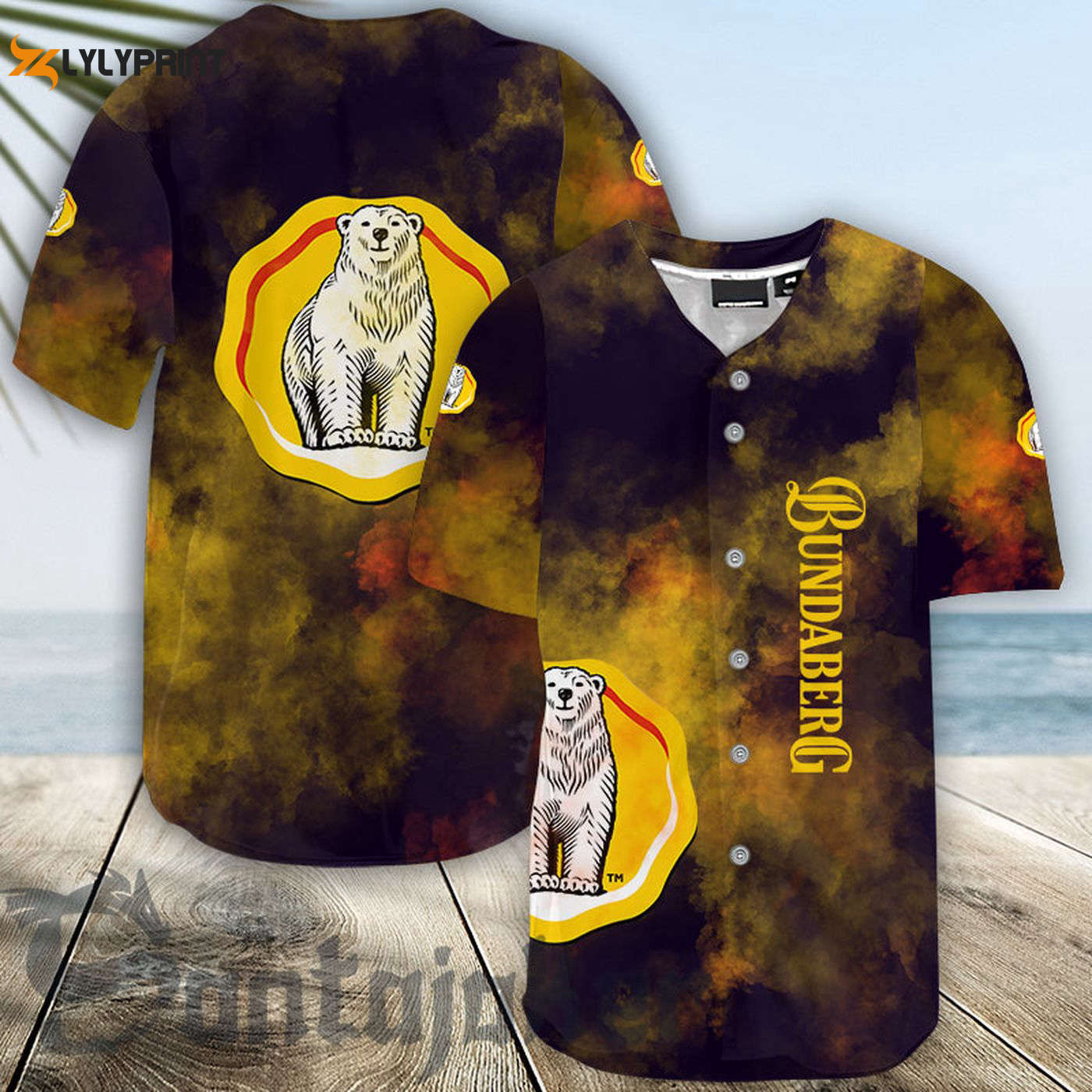 Bundaberg Colorful Smoke Baseball Jersey - Gift for Men Women - Gift for Men Women - lylyprint.com baseball jersey product view 1