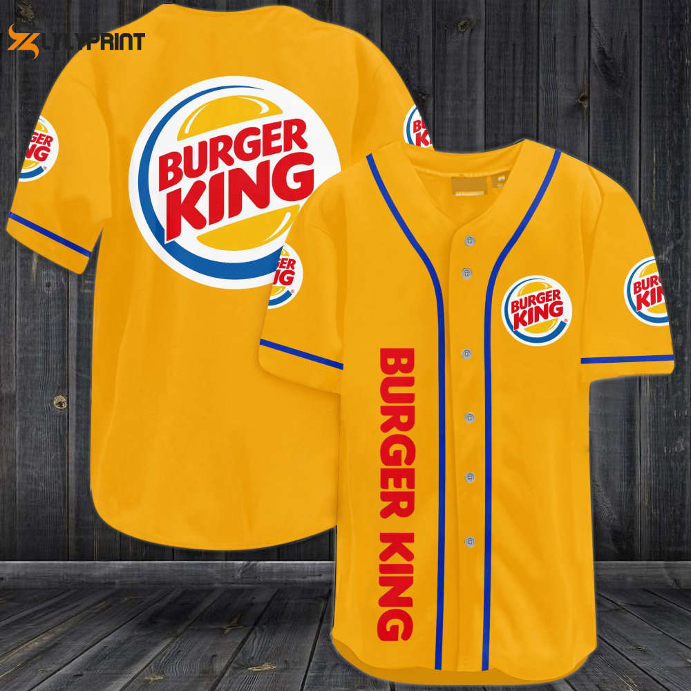 Burger King Baseball Jersey - lylyprint.com baseball jersey product view 1