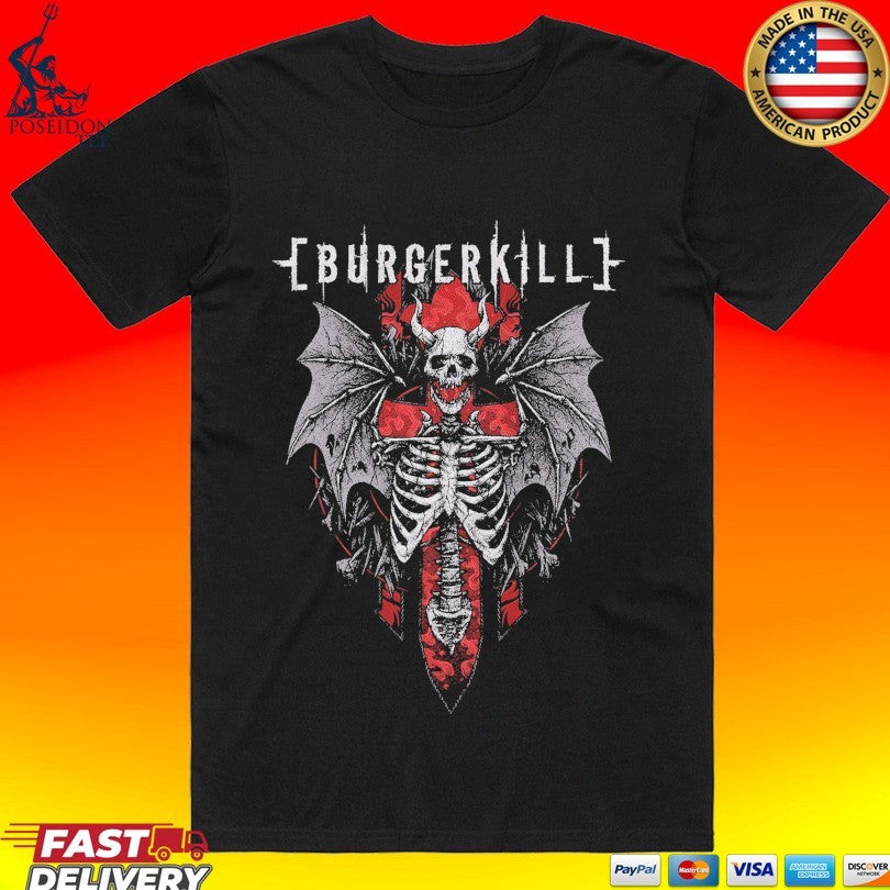 Burgerkill Skeleton Wings T-shirt Unisex T-shirt, Sweatshirt, Hoodie, Long Sleeve Tee - T-Shirt, Sweatshirt, Hoodie