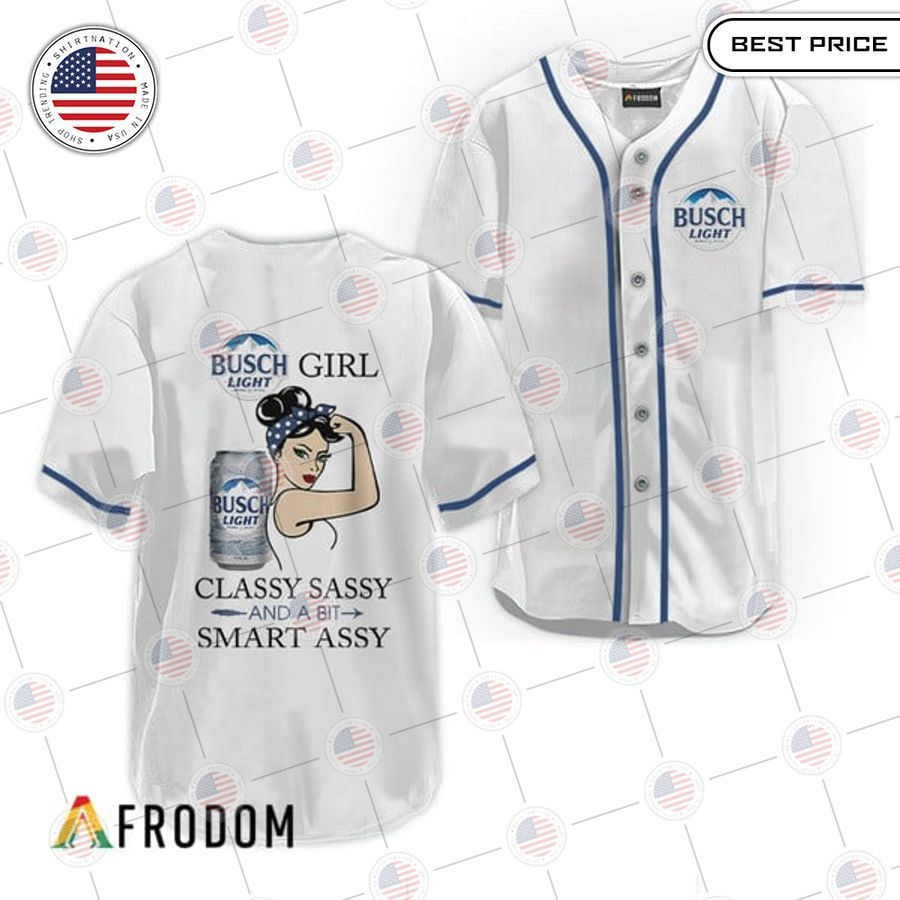 HOT Busch Light Classy Sassy And A Bit Smart Assy Baseball Jersey baseball jersey product view 1