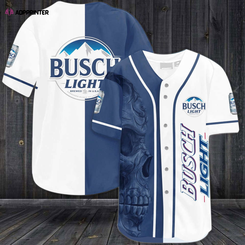 Busch Light Skull Baseball Jersey - Aopprinter baseball jersey product view 1
